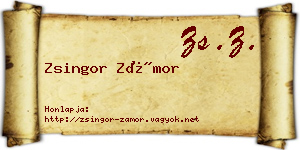 Zsingor Zámor névjegykártya